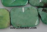 CAG3938 15.5 inches 22*30mm faceted rectangle green grass agate beads