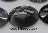 CAG3977 15.5 inches 25*35mm faceted oval grey botswana agate beads