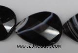 CAG4030 15.5 inches 15*20mm faceted flat teardrop black agate beads