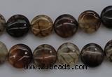 CAG4061 15.5 inches 10mm flat round dragon veins agate beads