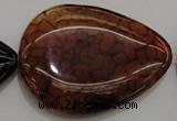 CAG4088 15.5 inches 38*50mm flat teardrop dragon veins agate beads