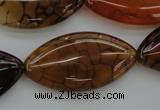 CAG4090 15.5 inches 20*40mm marquise dragon veins agate beads