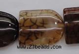 CAG4092 15.5 inches 25*30mm peltate dragon veins agate beads