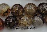 CAG4115 15.5 inches 16mm round dragon veins agate beads