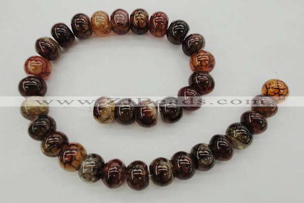 CAG4120 15.5 inches 12*16mm rondelle dragon veins agate beads