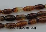 CAG4126 15.5 inches 6*12mm rice dragon veins agate beads