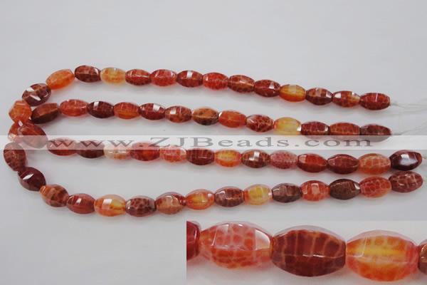 CAG4172 15.5 inches 9*14mm faceted hexahedron natural fire agate beads