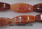 CAG4188 15.5 inches 10*30mm tetrahedron natural fire agate beads