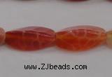 CAG4201 7*14mm faceted & twisted trihedron natural fire agate beads