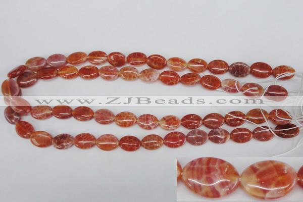 CAG4212 15.5 inches 10*14mm oval natural fire agate beads