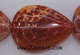 CAG4222 15.5 inches 30*40mm flat teardrop natural fire agate beads