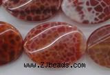 CAG4240 15.5 inches 22*30mm twisted oval natural fire agate beads