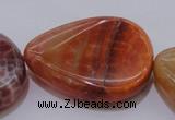 CAG4248 15.5 inches 30*40mm twisted flat teardrop natural fire agate beads