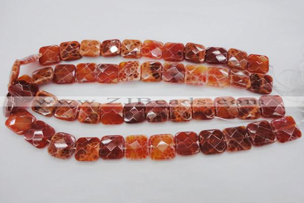 CAG4252 15.5 inches 16*16mm faceted square natural fire agate beads
