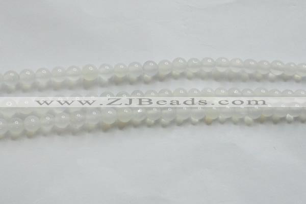 CAG4340 15.5 inches 4mm round white agate beads wholesale