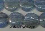 CAG4382 15.5 inches 20mm flat round dyed blue lace agate beads