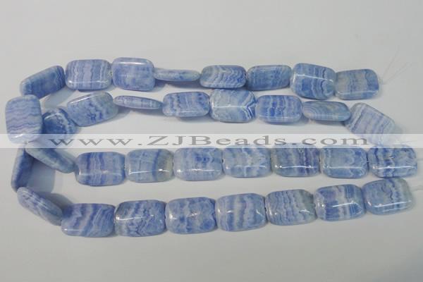 CAG4390 15.5 inches 18*25mm rectangle dyed blue lace agate beads