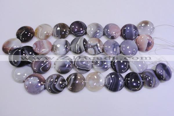 CAG4448 15.5 inches 25mm flat round botswana agate beads wholesale