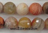 CAG4474 15.5 inches 12mm faceted round pink botswana agate beads