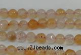 CAG4480 15.5 inches 4mm faceted round fire crackle agate beads