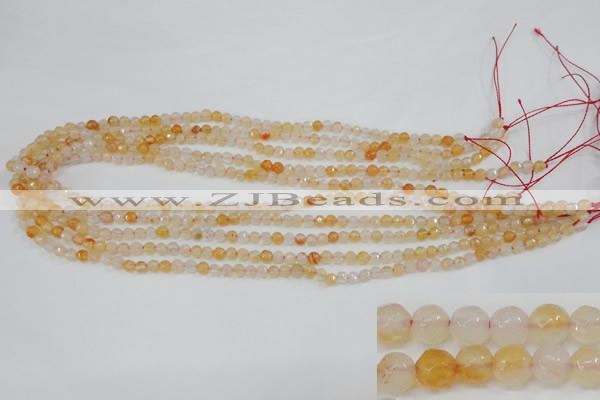 CAG4480 15.5 inches 4mm faceted round fire crackle agate beads