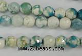 CAG4492 15.5 inches 8mm faceted round fire crackle agate beads