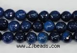 CAG4494 15.5 inches 8mm faceted round fire crackle agate beads