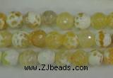 CAG4502 15.5 inches 8mm faceted round fire crackle agate beads