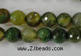 CAG4519 15.5 inches 10mm faceted round fire crackle agate beads