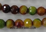 CAG4520 15.5 inches 10mm faceted round fire crackle agate beads