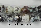 CAG4522 15.5 inches 10mm faceted round fire crackle agate beads