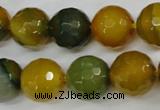 CAG4566 15.5 inches 14mm faceted round agate beads wholesale