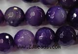 CAG4567 15.5 inches 14mm faceted round agate beads wholesale