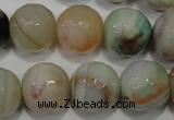 CAG4579 15.5 inches 16mm faceted round fire crackle agate beads