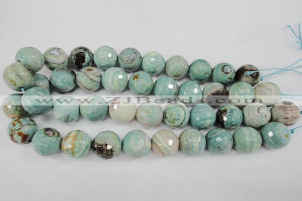 CAG4587 15.5 inches 18mm faceted round fire crackle agate beads