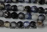 CAG4602 15.5 inches 4mm faceted round fire crackle agate beads