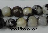 CAG4613 15.5 inches 6mm faceted round fire crackle agate beads