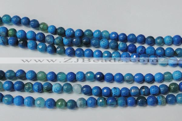 CAG4621 15.5 inches 6mm faceted round fire crackle agate beads