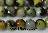 CAG4629 15.5 inches 6mm faceted round fire crackle agate beads