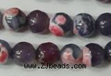 CAG4635 15.5 inches 6mm faceted round fire crackle agate beads