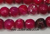 CAG4638 15.5 inches 6mm faceted round fire crackle agate beads