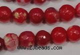 CAG4640 15.5 inches 6mm faceted round fire crackle agate beads