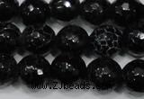 CAG4658 15.5 inches 8mm faceted round fire crackle agate beads