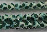 CAG4690 15 inches 8mm faceted round tibetan agate beads wholesale