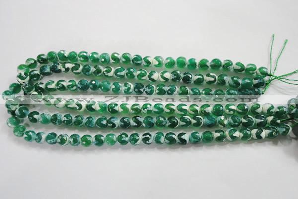 CAG4698 15.5 inches 8mm faceted round tibetan agate beads wholesale