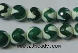 CAG4701 15.5 inches 10mm faceted round tibetan agate beads wholesale