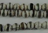 CAG4721 15 inches 6mm faceted round tibetan agate beads wholesale