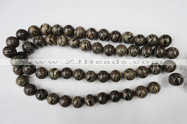 CAG4754 15 inches 14mm round tibetan agate beads wholesale