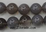 CAG4774 15 inches 14mm round grey agate beads wholesale