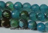 CAG4786 15.5 inches 6mm faceted round fire crackle agate beads